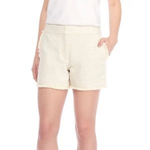 Kaari Blue twill & fringe cream shorts, 10, NWT